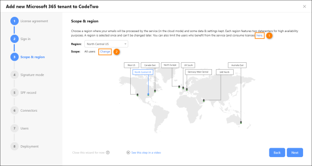 Changing the scope of licensed users.