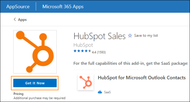 Starting the HubSpot Sales add-in deployment.
