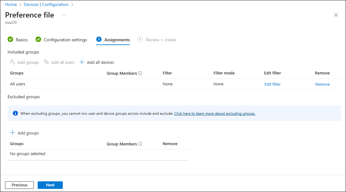Assigning the policy to all users in the organization.