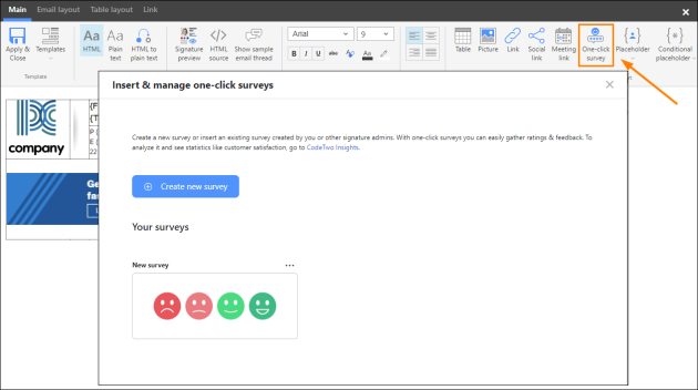 One-click surveys.