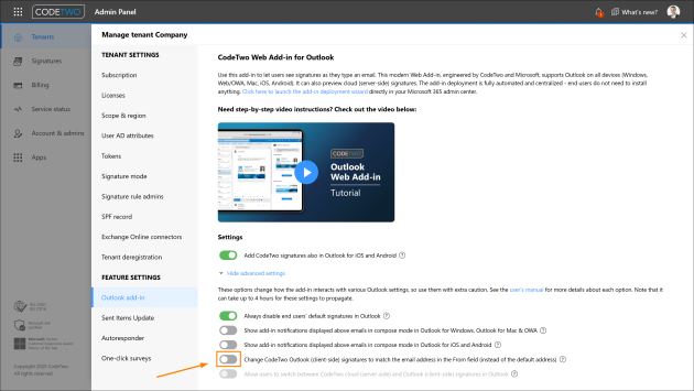 This setting determines which signature will be added to email as you change the email address in the From field.