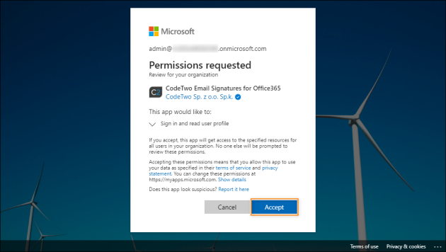 Granting the permissions on behalf of all users in your Microsoft 365 tenant.