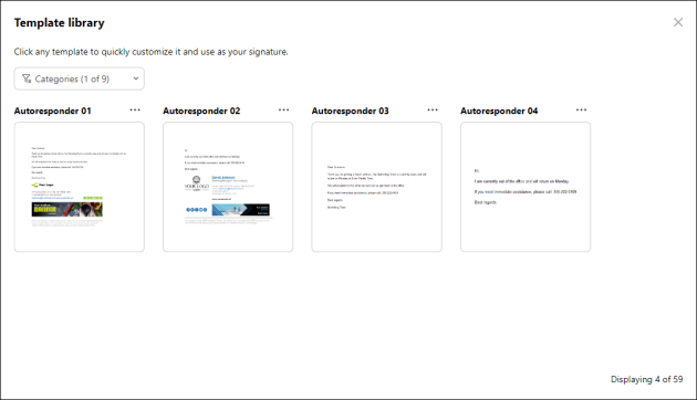 Choosing one of the pre-defined auto-reply templates.