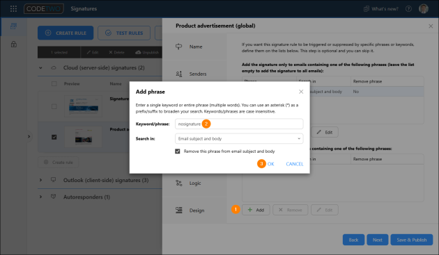 Defining a keyword exception.