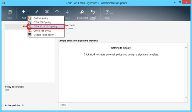 Email Signatures - Adding OWA 2010/2013/2016 policy.