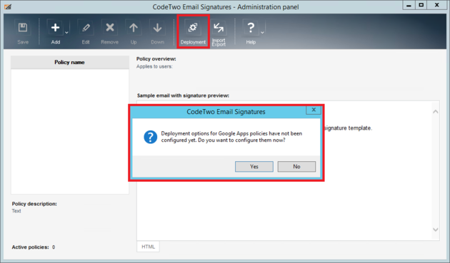 Email Signatures - Google Apps notification.