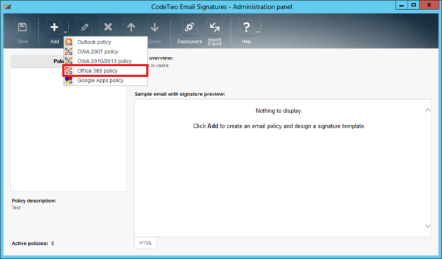 Email Signatures - Office 365 policy.