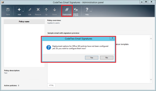 Email Signatures - O365 notification.