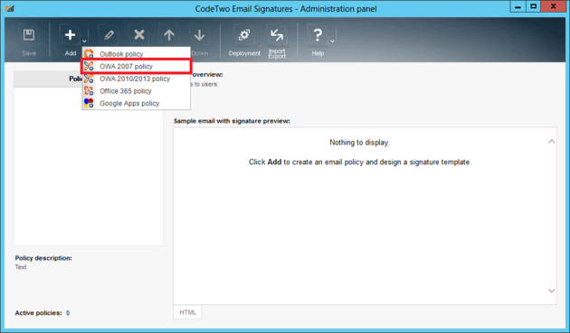 Email Signatures - OWA 2007 policy.