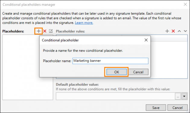 Editor - New conditional placeholder