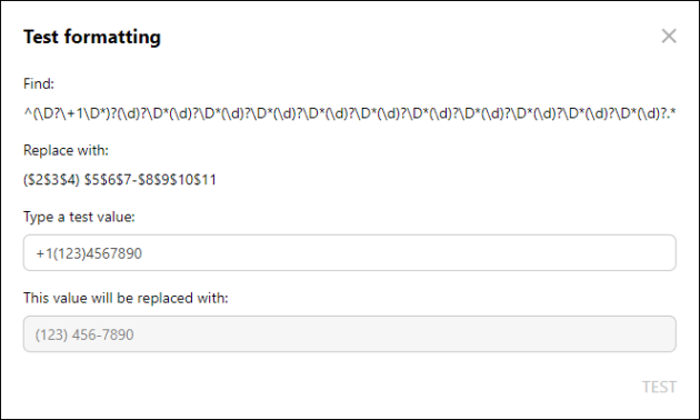 Testing regular expressions.