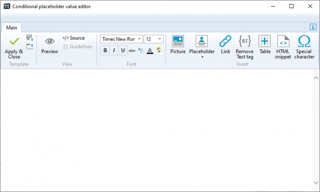 Editor - Conditional placeholder value editor