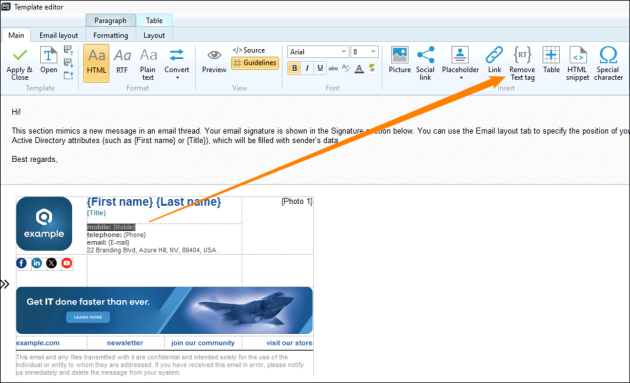 How to add the Remove Text tags to a placeholder.