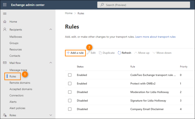 Adding a new transport rule for the smart host's outbound connector.