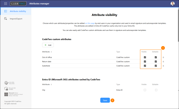 Making sure your users can view selected attributes and change their values.