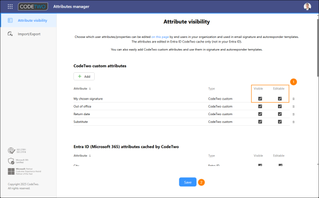 Making sure that users can see and modify the attribute's value.