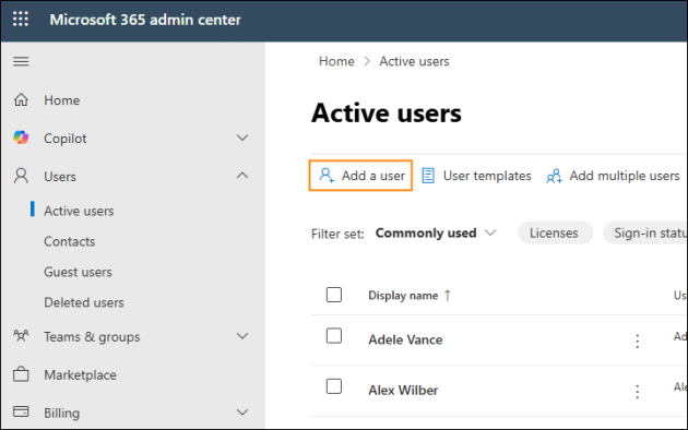 Adding a new user.