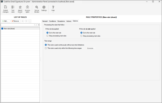Additional rule options.