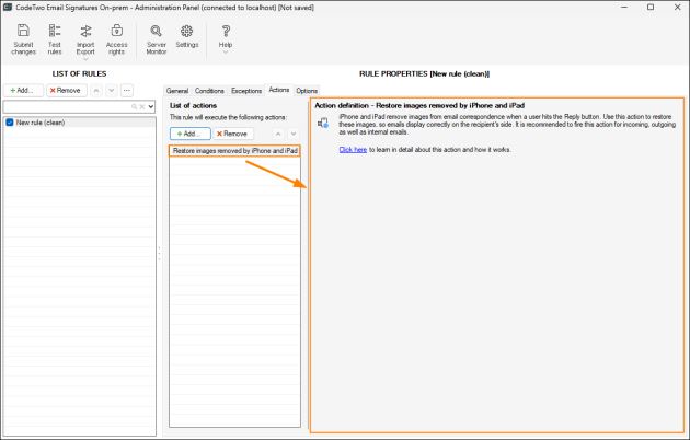 The Restore images removed by iPhone and iPad action.