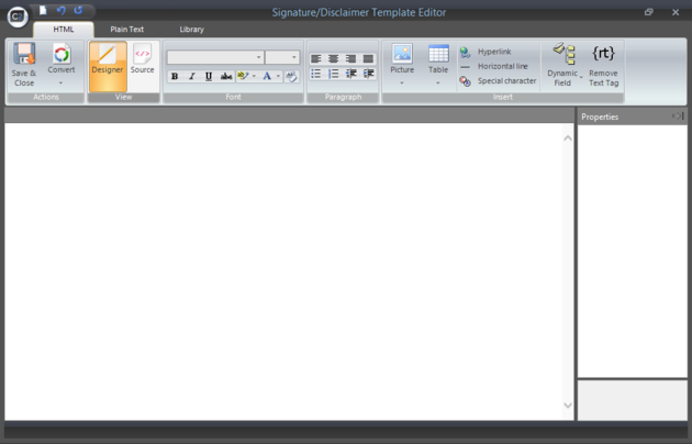 Email Signatures - Template Editor.