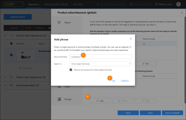 Defining a keyword exception.