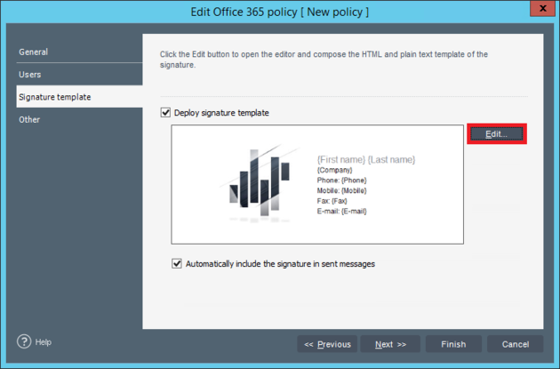 Email Signatures - O365 edit signature.