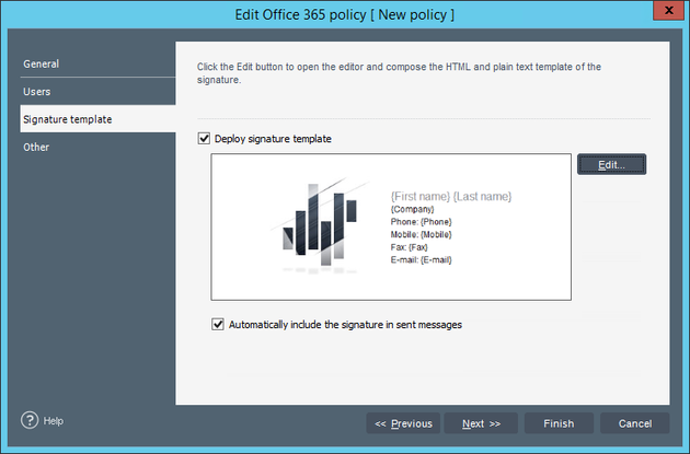 Email Signatures - O365 signature tab.