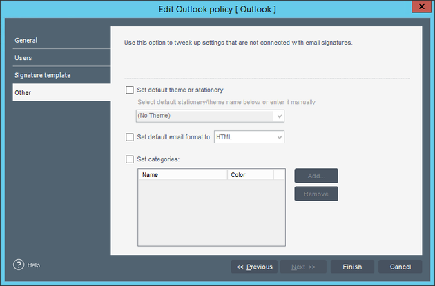Email Signatures - OL policy Other tab.