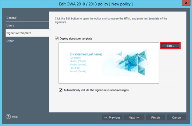 Email Signatures - Edit OWA 2010/2013/2016 sign.