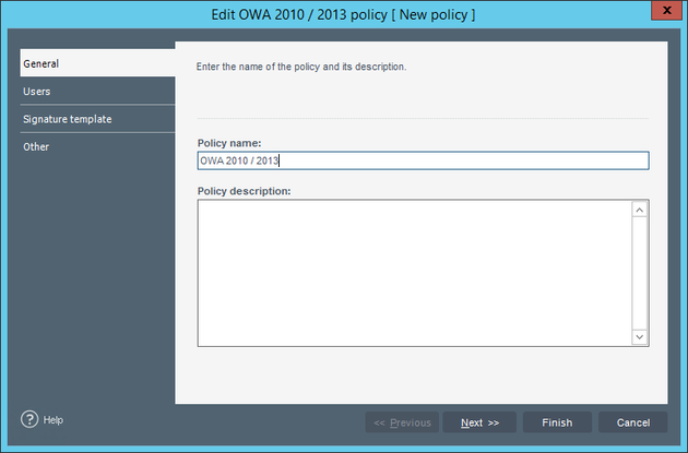 Email Signatures - OWA general tab.