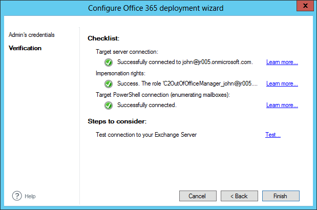 Email Signatures - O365 verification succeeded.