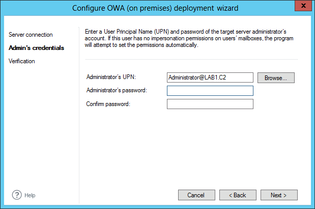 Email Signatures - OWA Admin's credentials.