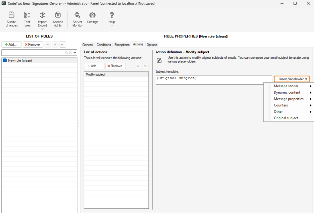 Replacing the subject with AD variables.