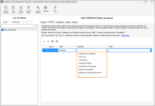 Configuring the Recipient.