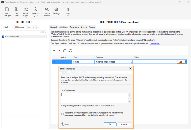 Email address editor.