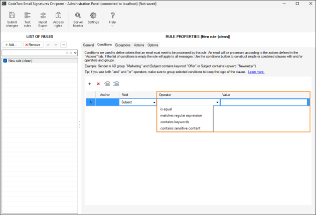 Configuring the Subject.