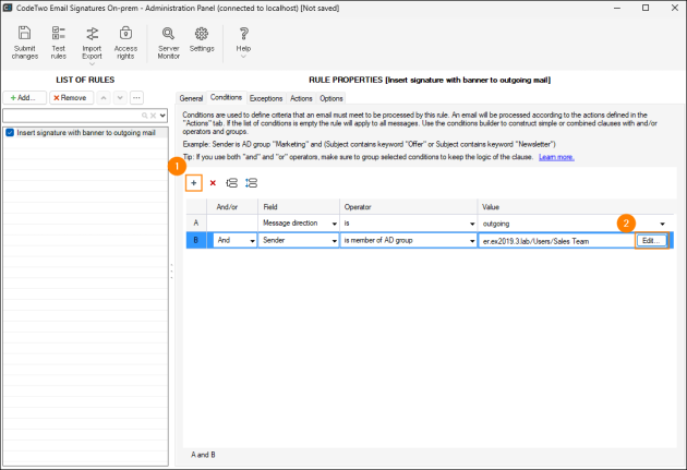 Adding the second condition.