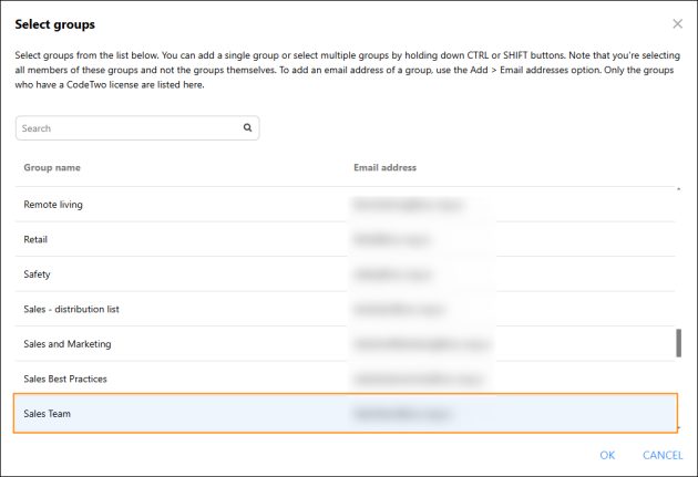 Use this option to apply a signature to emails sent to a group of users from your organization.