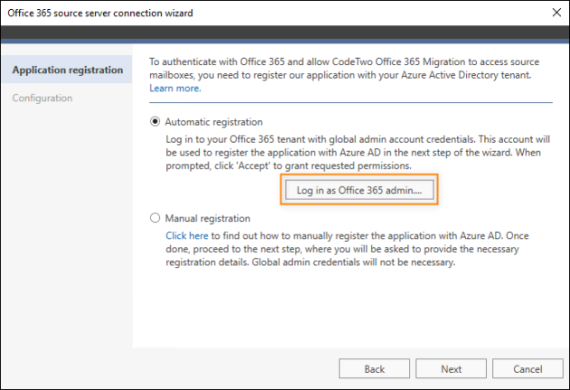 Registering the program automatically in Entra ID.