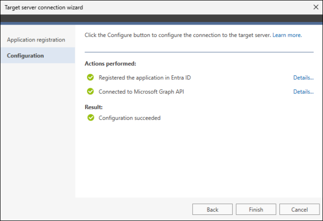 The program has successfully connected to the target Office 365 tenant.