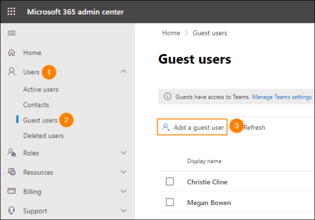 Inviting a guest user to your Microsoft 365 organization.