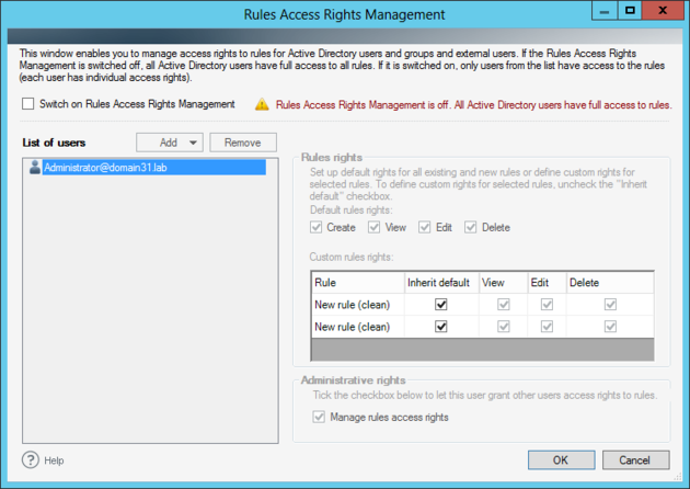 Managing access rights | CodeTwo Exchange Rules Pro User's manual