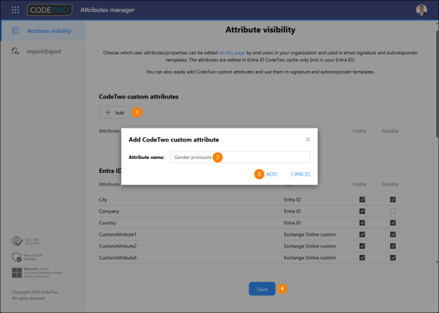 Adding a new custom attribute.