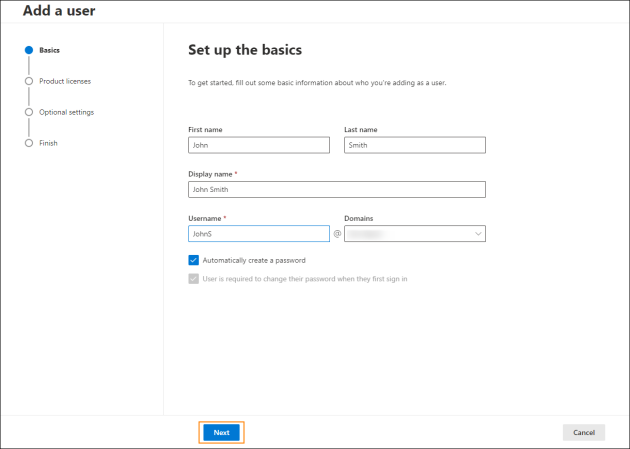 Adding basic user information.