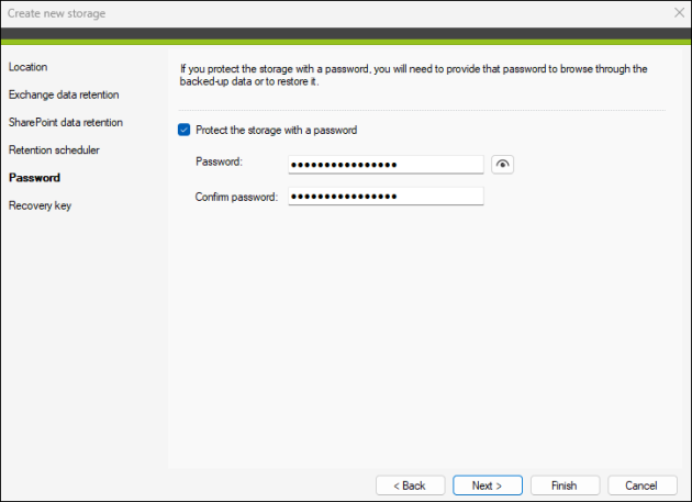The password protection feature.