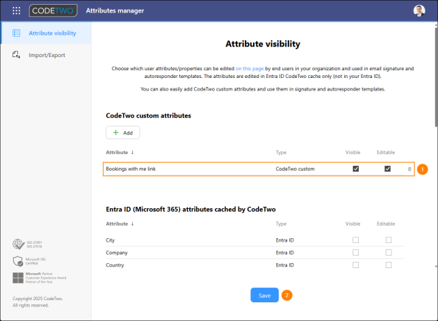 Creating the custom attribute to store a booking page link.