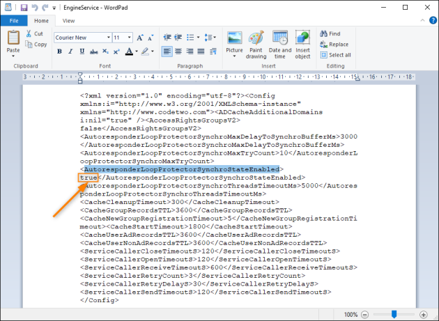 Modifying the value of the setting responsible for syncing the Loop protection status.