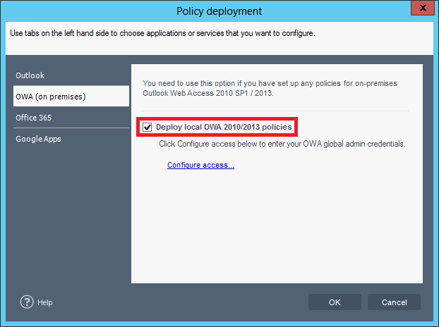 Email Signatures - enable OWA deployment.