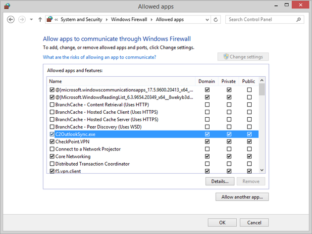 OS - Firewall settings.
