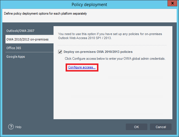 owa 2010 2013 2016 policy